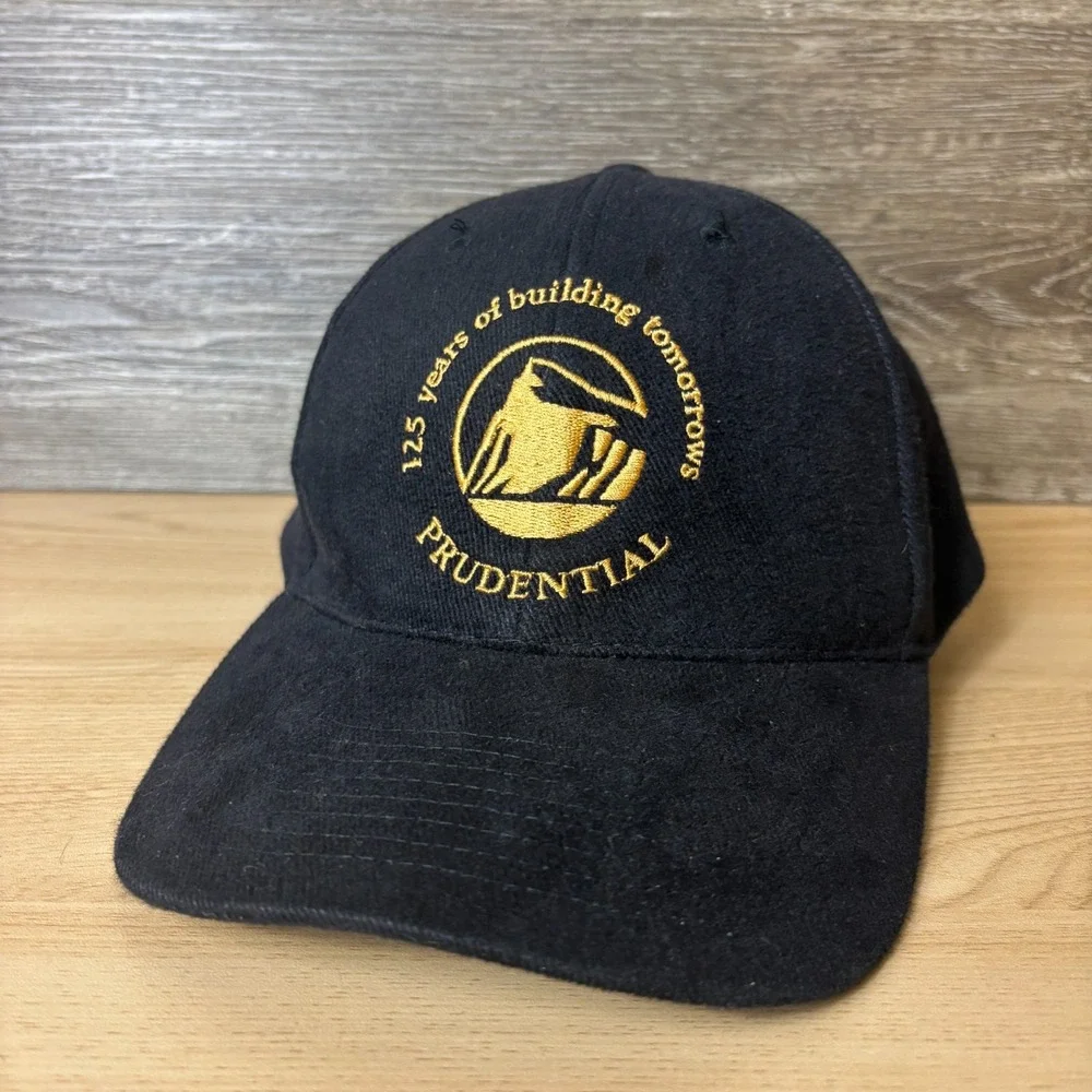 Prudential Hat Cap Strap Back Black Logo Outdoors Adjustable Mens